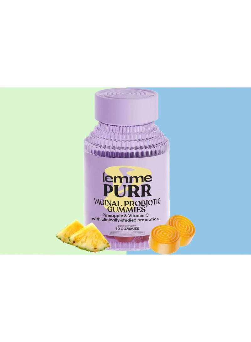 Lemme Purr l Probiotic Gummies for Women - Balanced pH, Healthy Odor, Yeast Balance & Flora Support + Vitamin C for Immune Health - Tasty Pineapple (60 Count) (Pack of 2) - Image 5